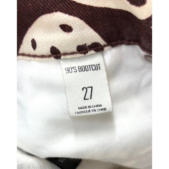 NWOT BDG Brown and White Strawberry Print 90’s Bootcut Jeans 27 - Picture 5 of 5